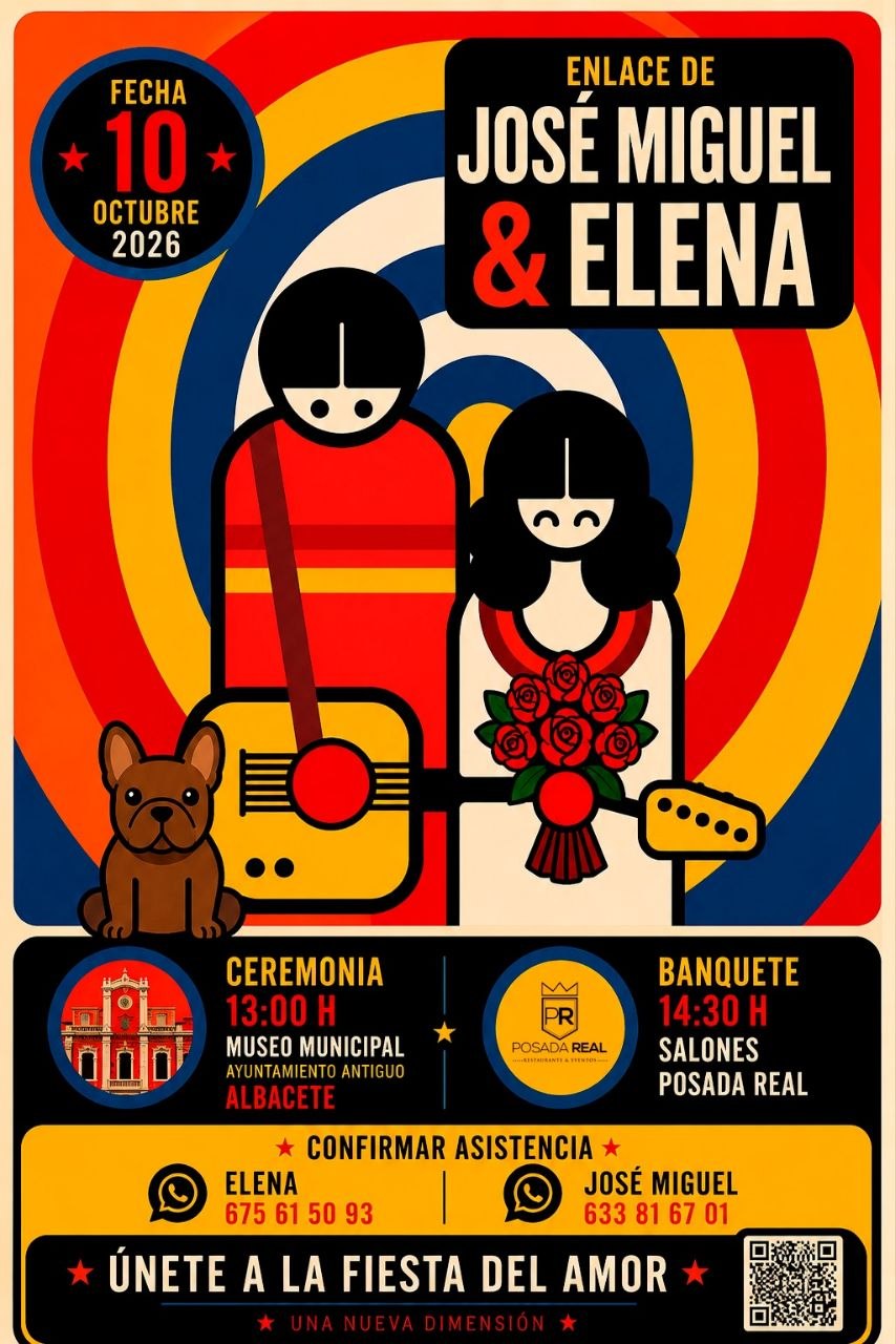 Cartel Boda José Miguel y Elena